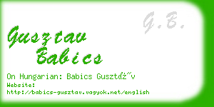 gusztav babics business card